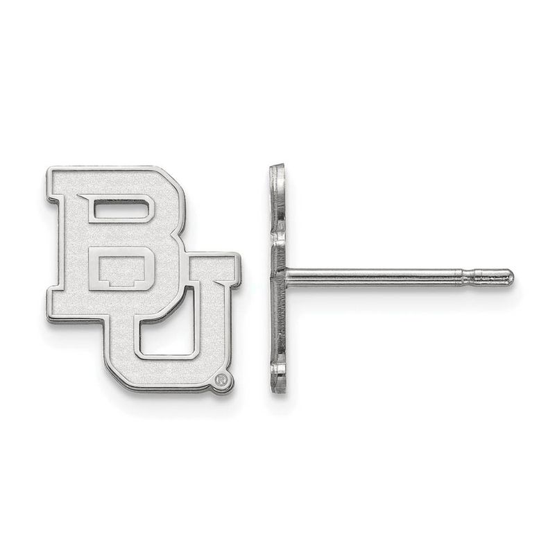 14k White Gold Baylor University Xs (Tiny) 'Bu' Post Earrings